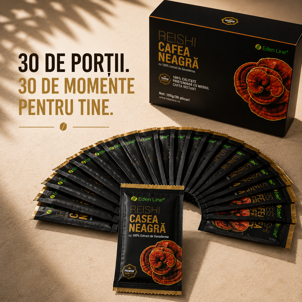 Cafea Neagră cu Ganoderma (30 plicuri)