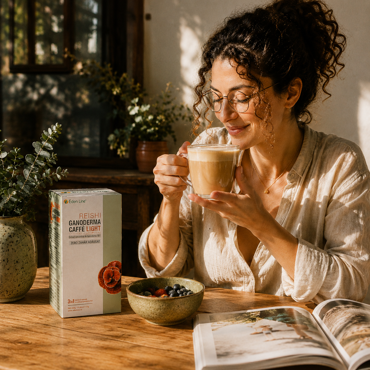 Cafea Fără Zahăr Ganoderma Latte (20 plicuri)