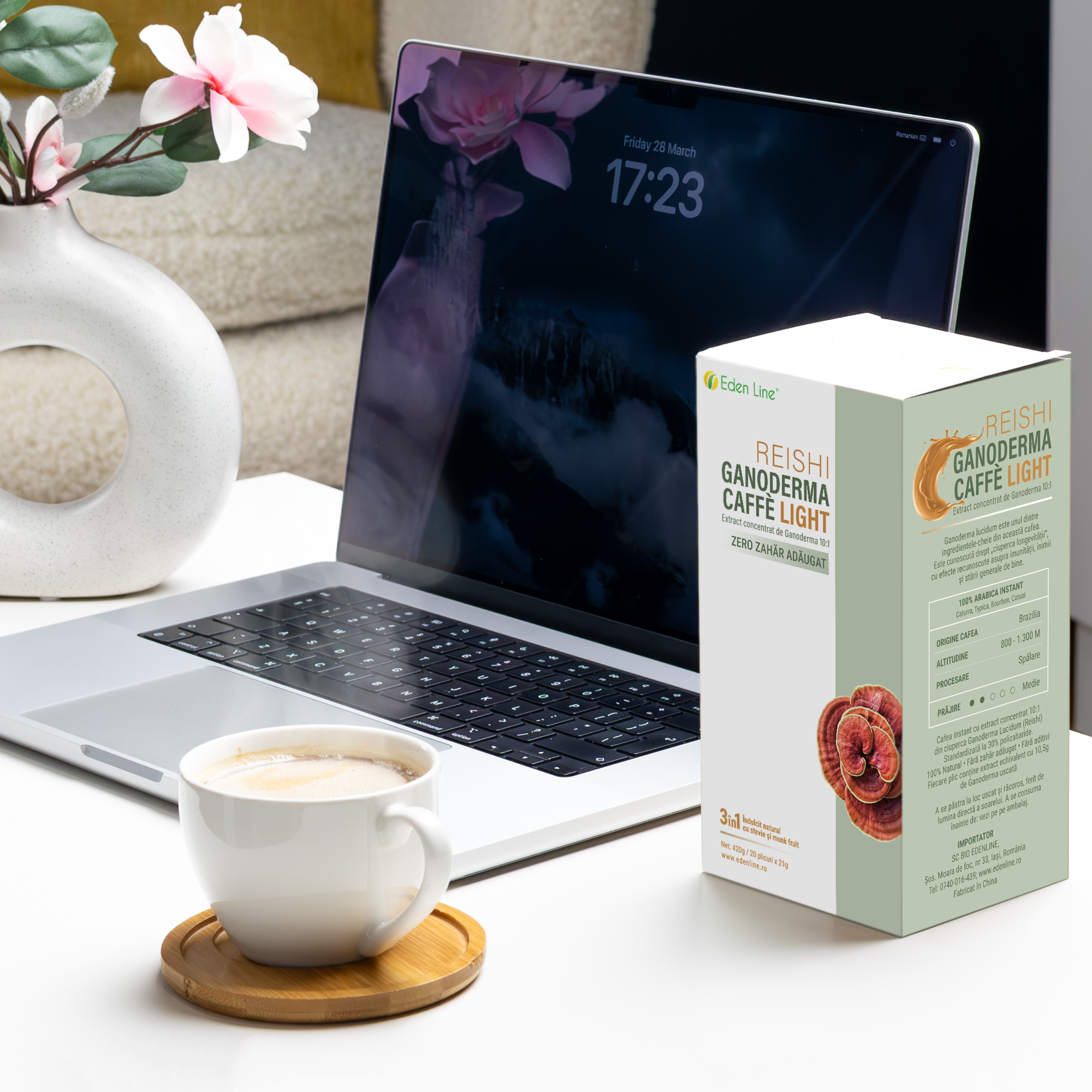 Cafea Fără Zahăr Ganoderma Latte (20 plicuri)