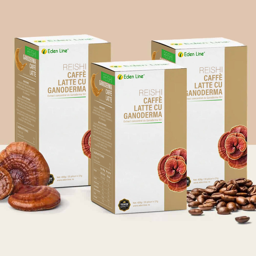 Pachet 3x Cafea Ganoderma Latte (60 de plicuri)