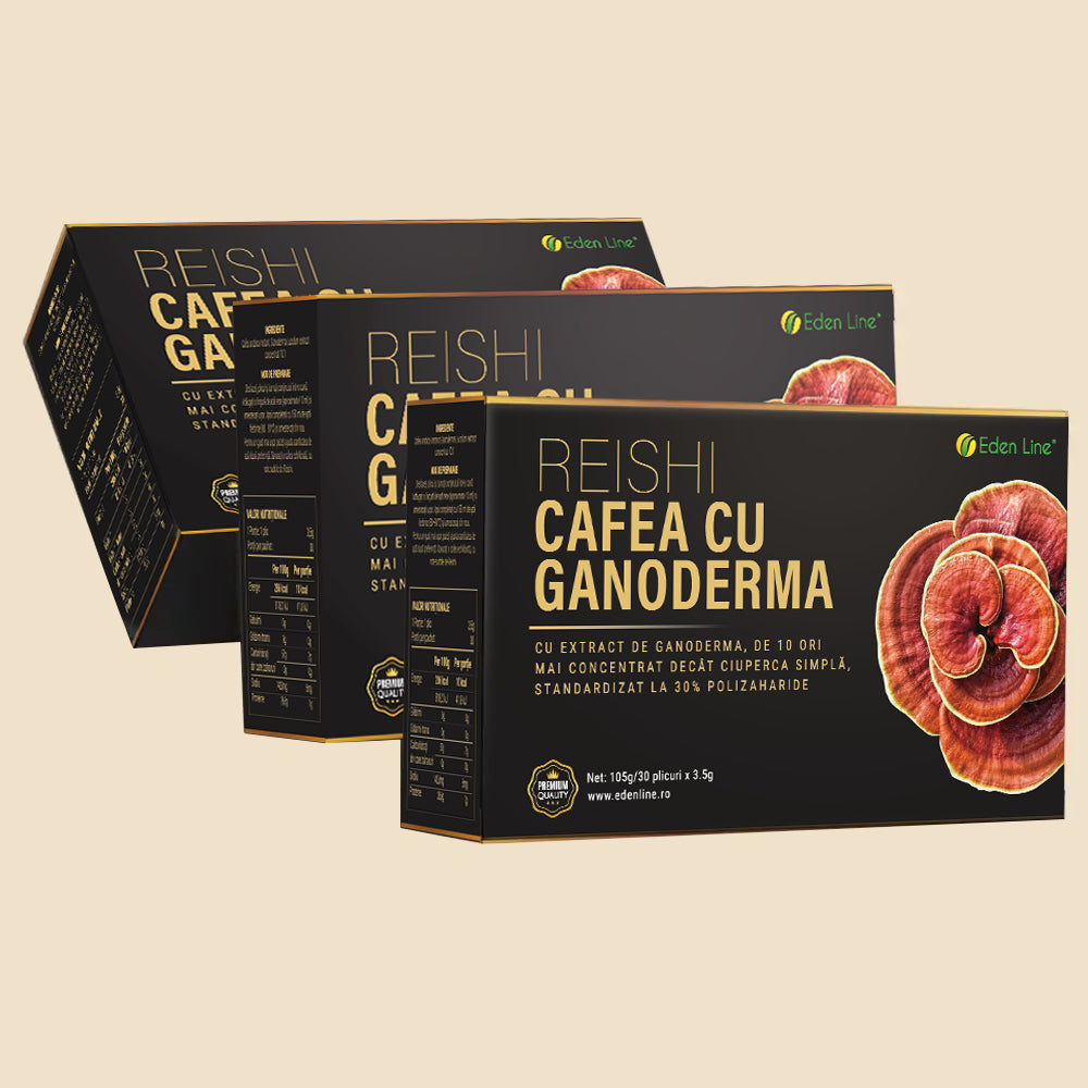 Cafea Neagră cu Ganoderma - 3 Cutii (90 plicuri)